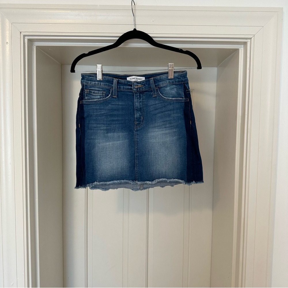 Flying Monkey, M Mini Skirt, Blue Stripe Detail